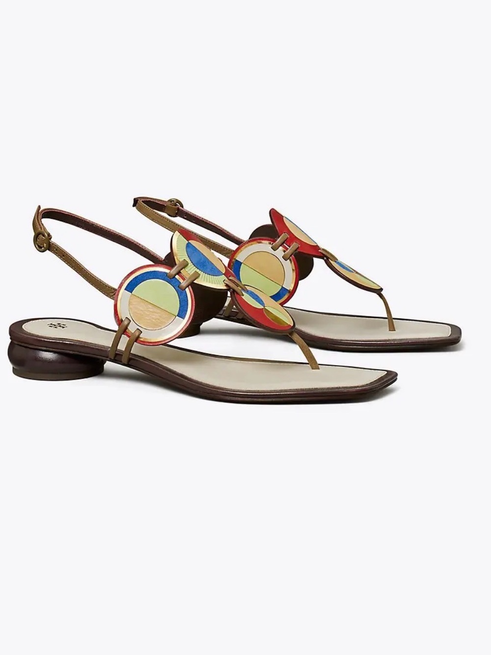 TORY BURCH ‘Marquetry Disk Sandal’ - Picture 1 of 6